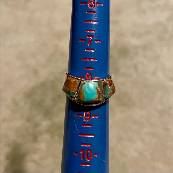 Turquoise and Brown Stone Ring - Picture 8 of 9